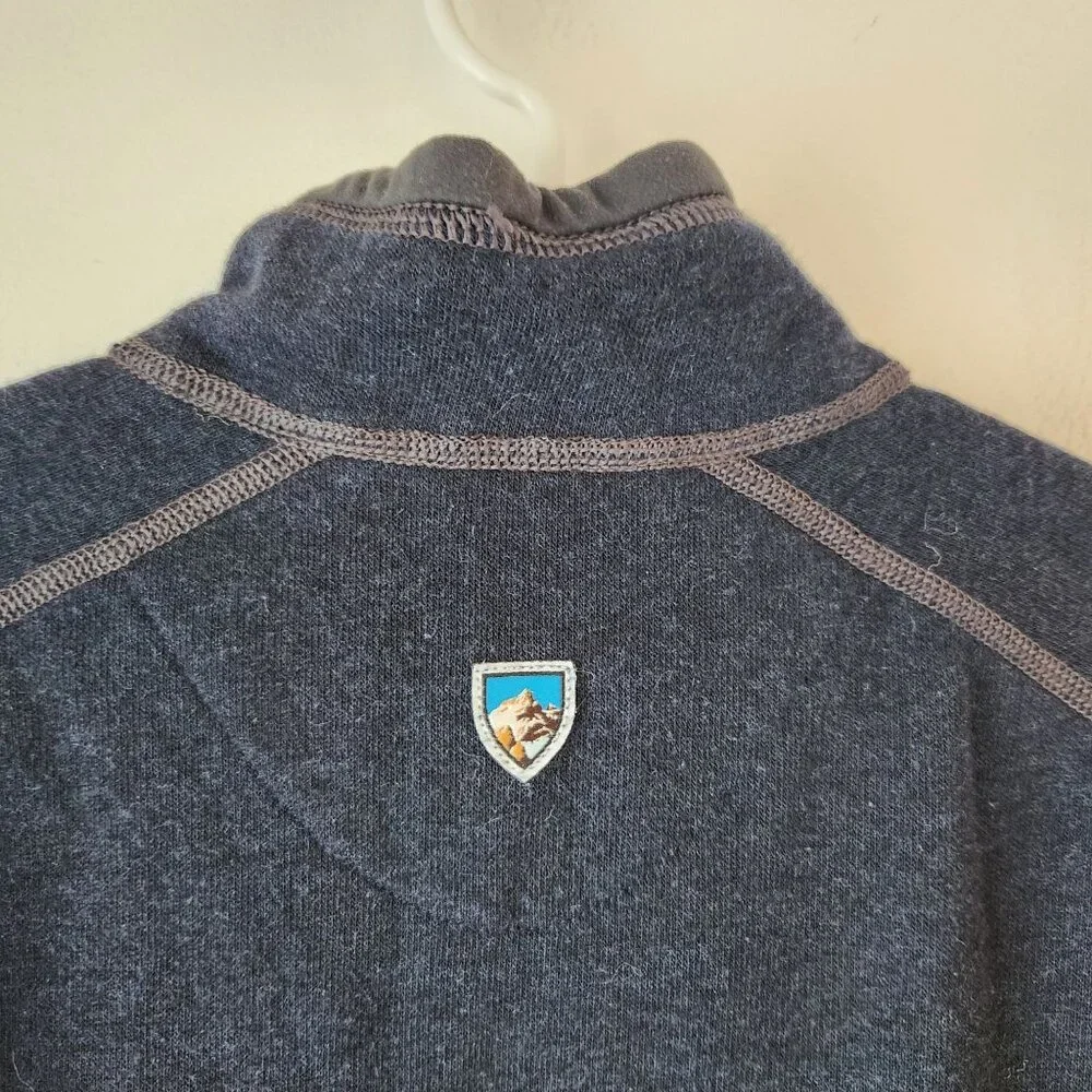 Kuhl Kashmina Blue Quarter Zip Pullover Sweater Hiking Camping Youth Boys S 7-8